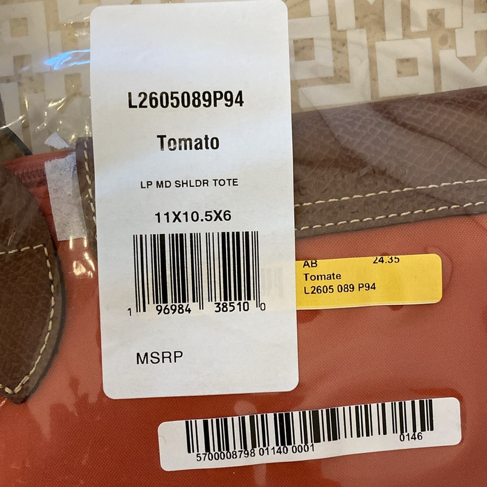 [Longchamp] Le Pliage Orig Med Nylon Tote | Tomato - Picture 8 of 9